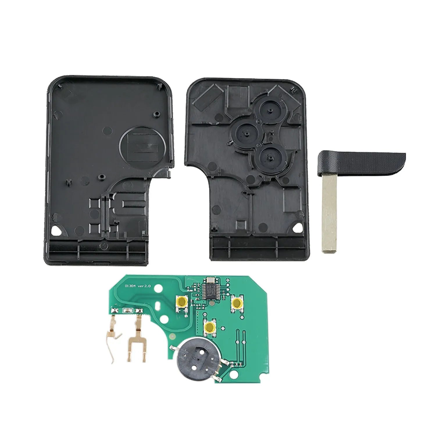 Black button smart remote key fob for Renault Megana with three buttons and screen printing card buckle option