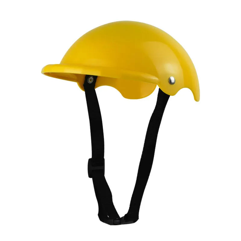 Small size S plastic pet safety helmet for dogs and cats in black, green, pink, or yellow.