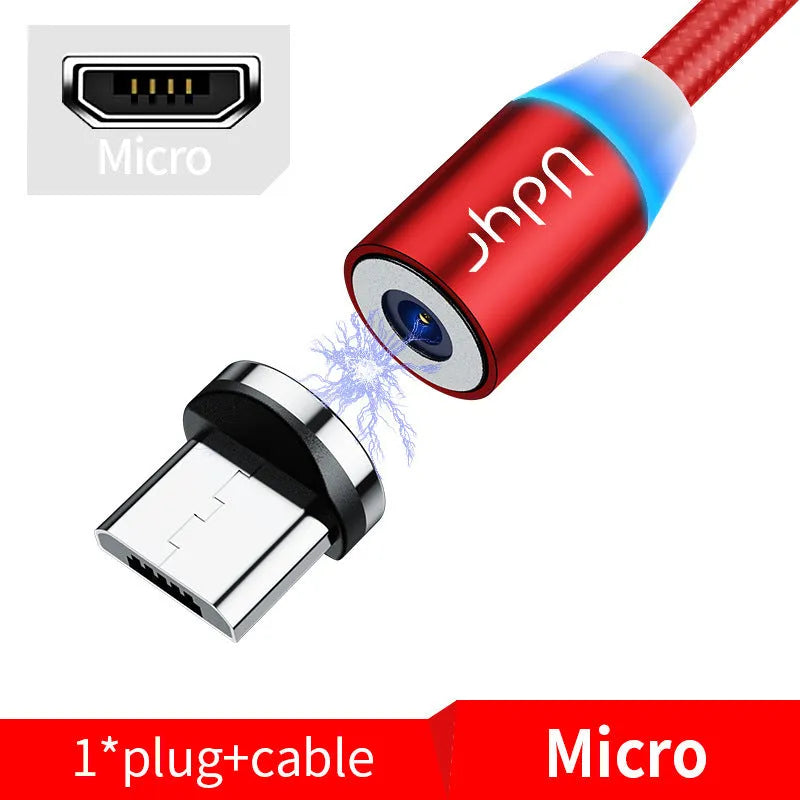 Magnetic USB charging cable with detachable magnetic heads for Android, Apple iPhone and TYPE-C devices