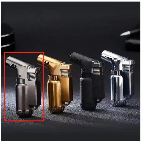 HB805-1 full metal windproof lighter in black, gold, gray, or silver finish.
