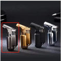 HB805-1 full metal windproof lighter in black, gold, gray, or silver finish.