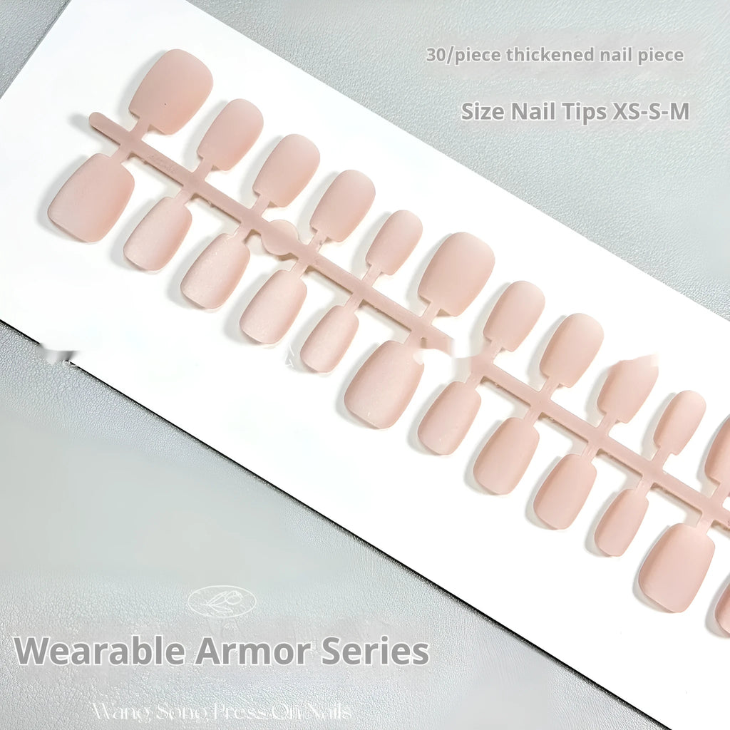 Set of frosted velvet Cat's Eye aurora style artificial nails in short ladder sizes on a clear background.