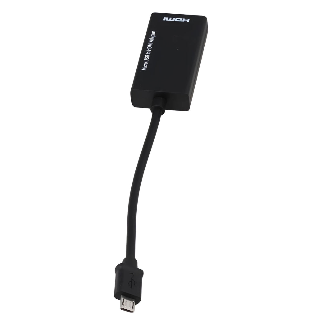 Black HD to HDMI adapter cable with gold-plated connectors for camera to TV connection