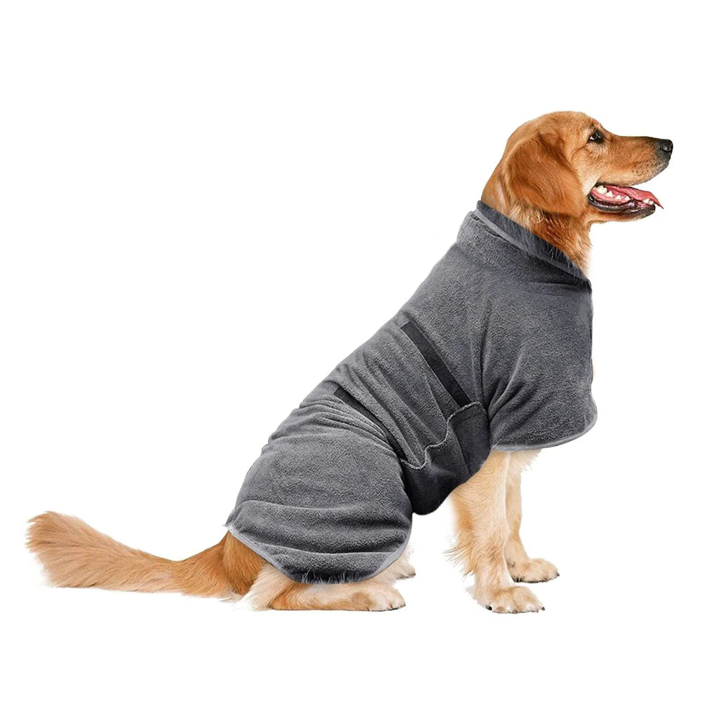 Nylon pet bath towel for dogs and cats in sizes XS to XL, colours include grey orange edge, full grey, green, blue, and brown