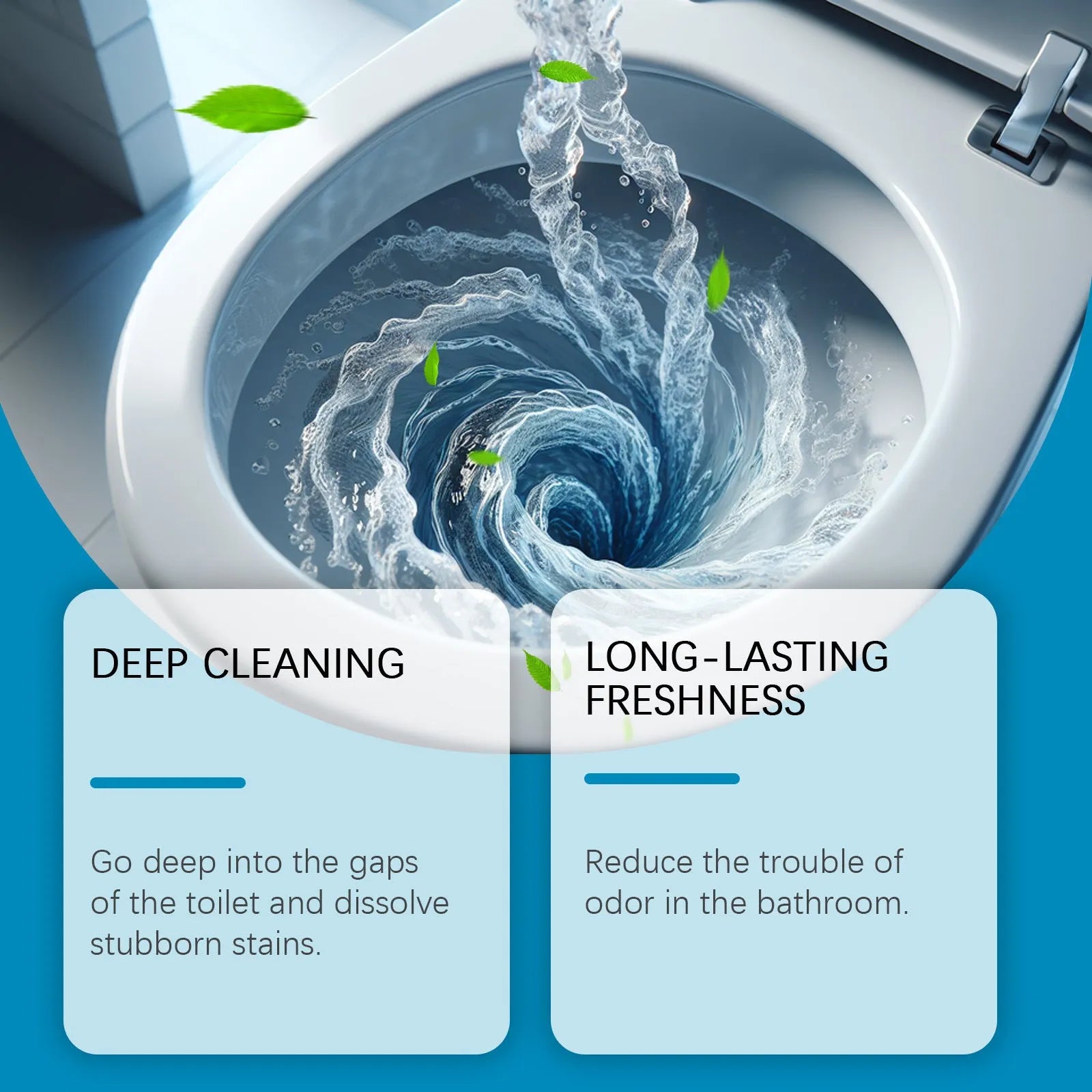Toilet cleaning powder pack with four individual 30g sachets totalling 120g