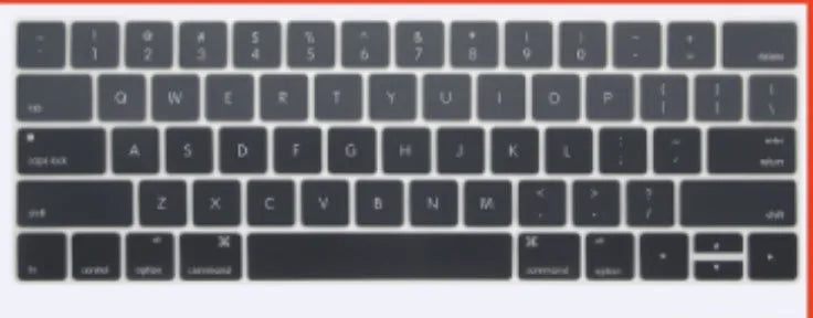 Silicone keyboard protective film for MacBook Air and Pro models, available in multiple colours