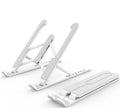 P1 foldable laptop stand in charm black showing adjustable lifting mechanism with ABS and silicone construction