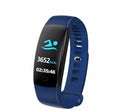 M2 Smart Bracelet R5MAX on wrist showing heart rate and blood pressure data on OLED screen