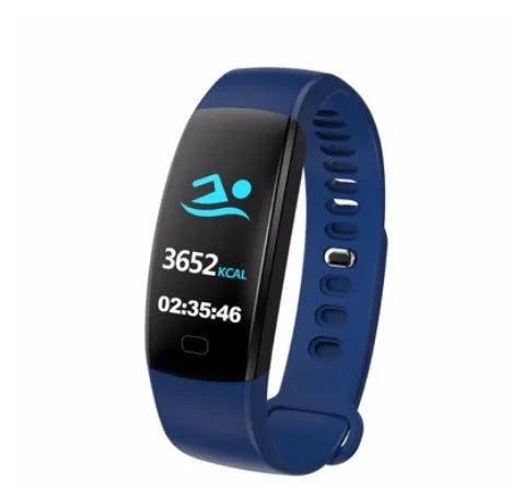 M2 Smart Bracelet R5MAX on wrist showing heart rate and blood pressure data on OLED screen