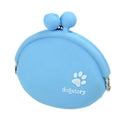 Yellow silicone dog training treat pouch with hook & loop closure showing 9x9.5cm dimensions