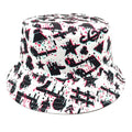 Musical note pattern printing polyester bucket hat with dome crown style for outdoor sun protection
