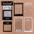 15 sheets of retro-themed frame stickers for journals on transparent PET paper
