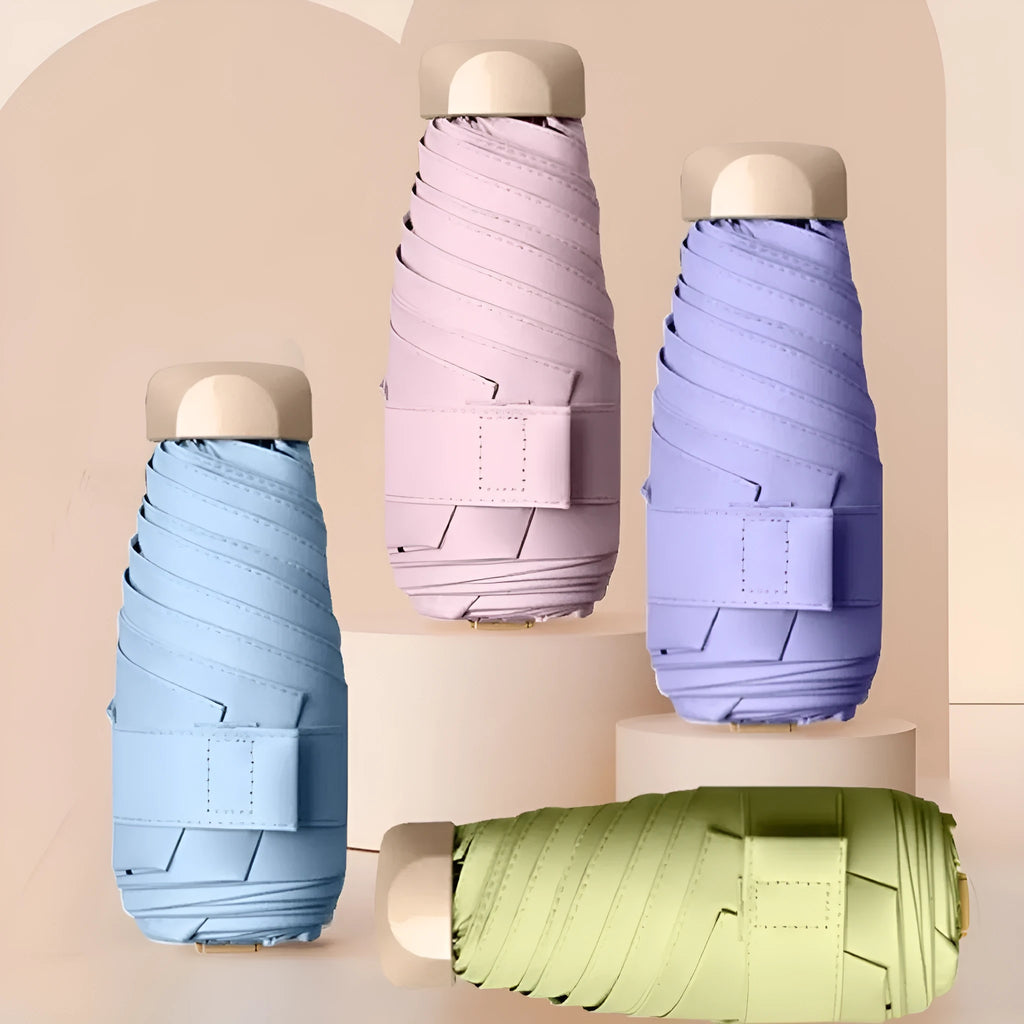 Five-fold gradient vinyl sun umbrella folded to 50cm with alloy frame
