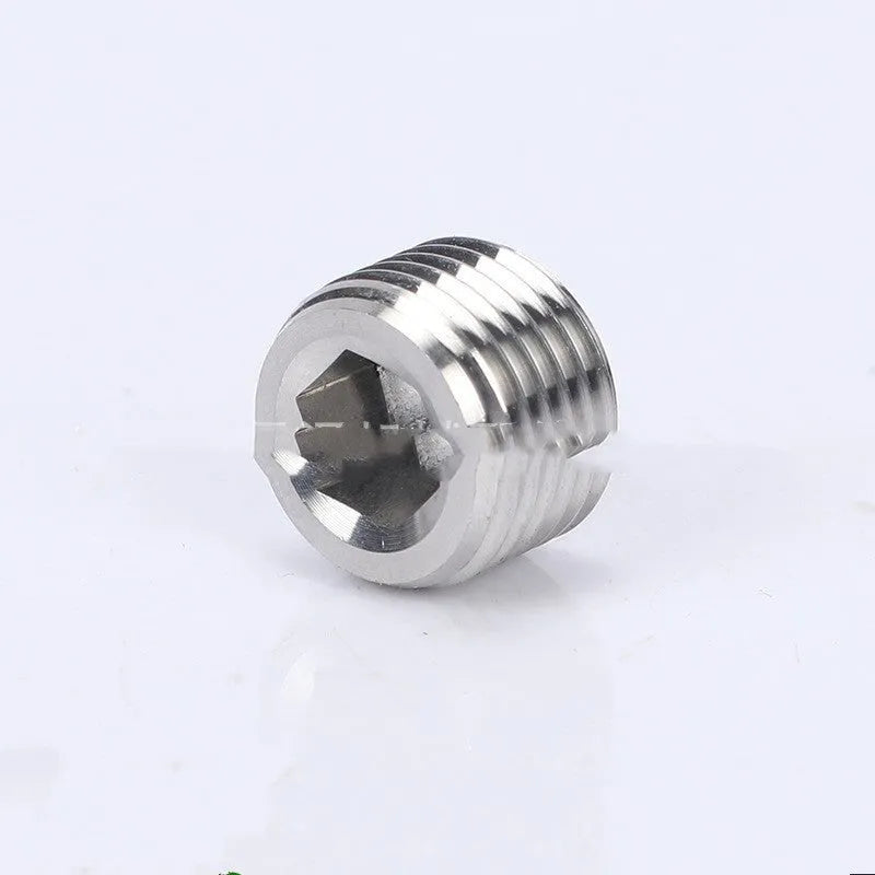 Stainless steel hexagon pipe plug for 3/8 bulkhead connections