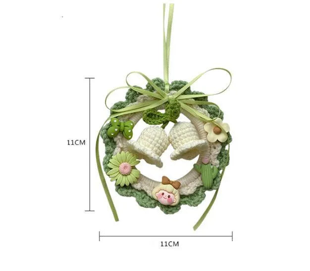Woven wool bell orchid car pendant hanging decoration in various colours
