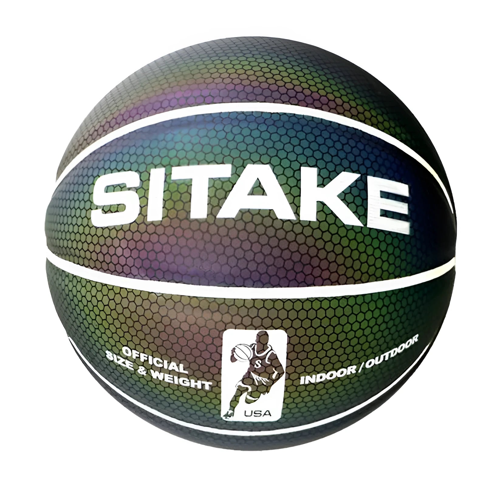 SIT AKE KMBB83 luminous reflective basketball size 7 PU leather white camouflage