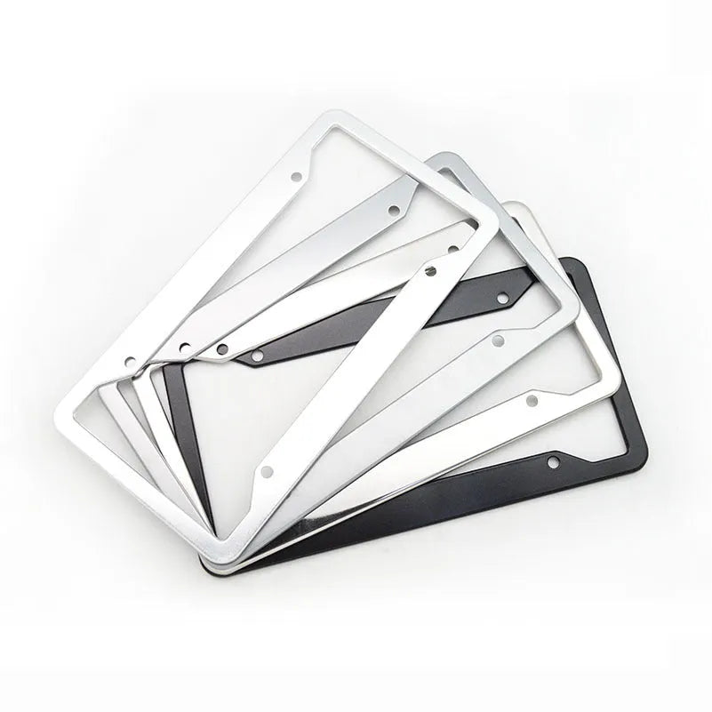 Aluminium alloy licence plate frame in black, silver, grey or stainless steel finish