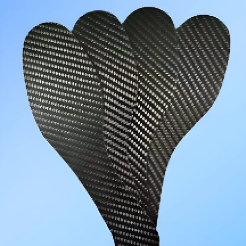 Black 3K full palm carbon fibre running insoles for shock absorption shown in three thickness options