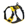 Waterproof reflective nylon dog harness in black, adjustable size, chest strap design