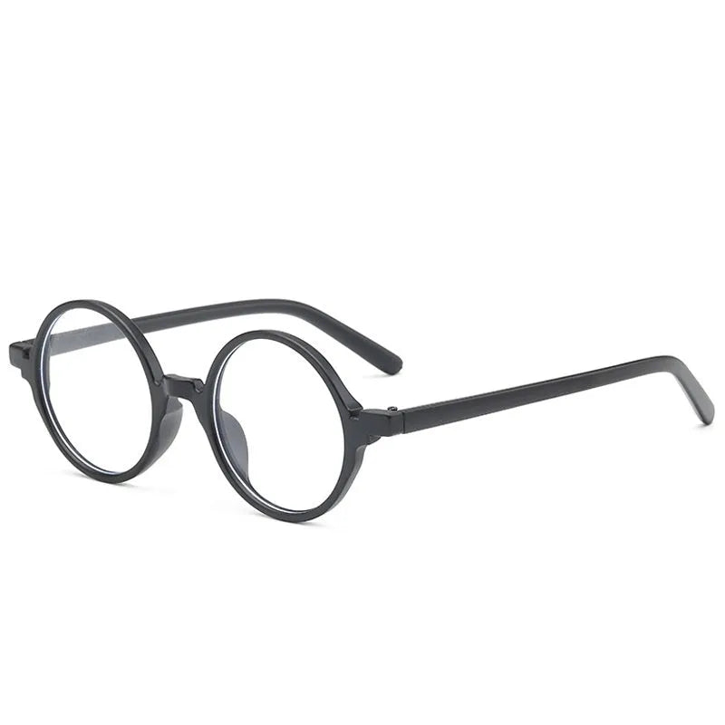 Retro round fashion glasses with flat mirror lenses in four colour options