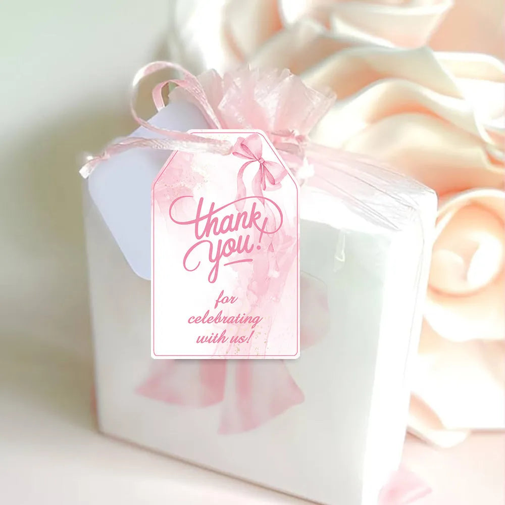 Creative bowknot design gift tags with hemp rope for birthday party present labelling