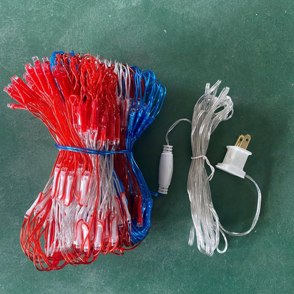 American flag net light, 2 m x 1 m, US flag Net Light colour, festival string grid light with PVC shell and IP44 protection.