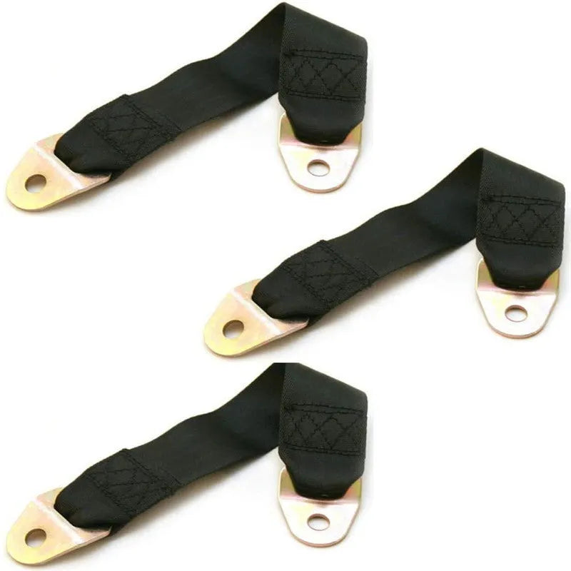 Polyester door latch and stop belt kit with fixing screws and nuts for vehicle doors.