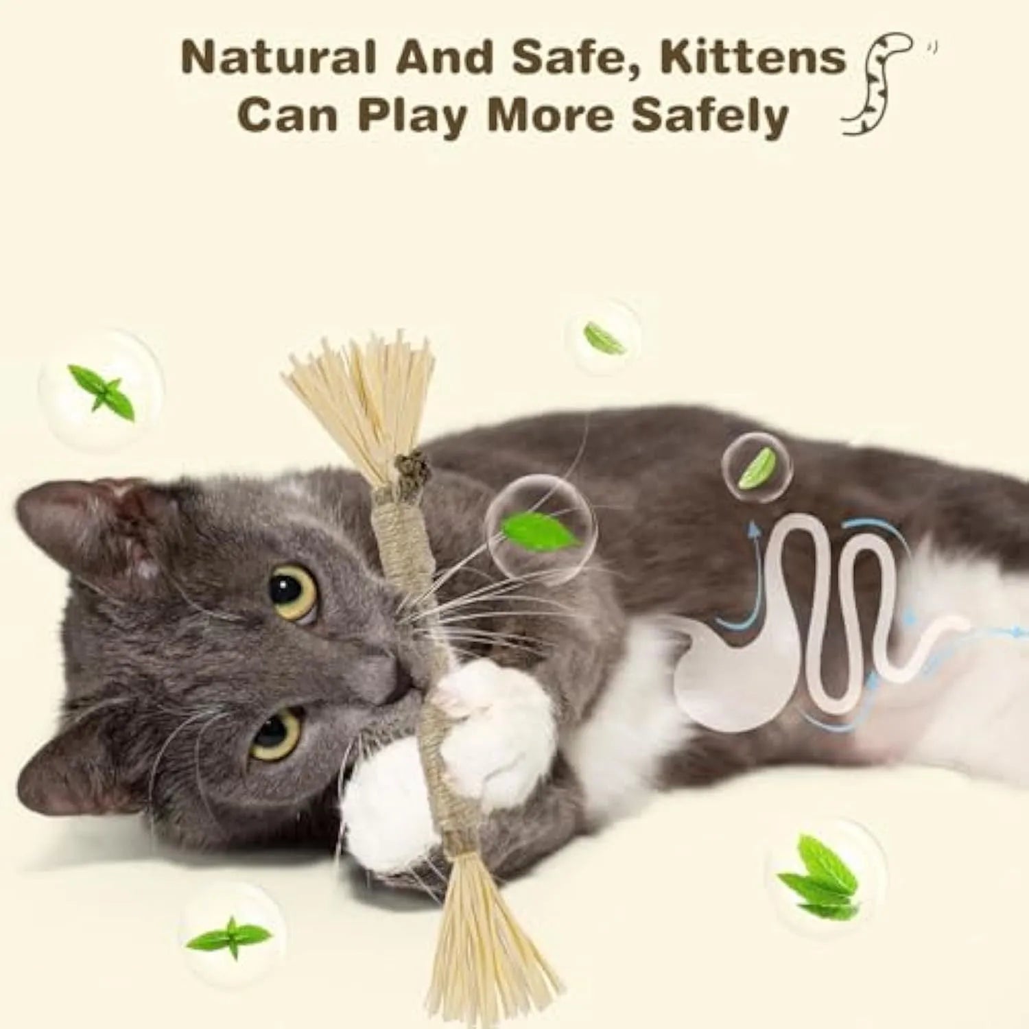 Natural silvervine chew sticks for cats in two diameter options for dental care and play