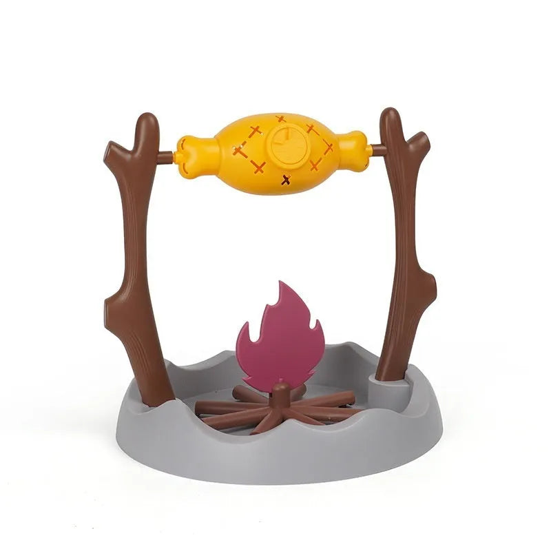 Barbecue-style cat feeder toy with tumbling design for slow feeding, dimensions 30x30x29cm