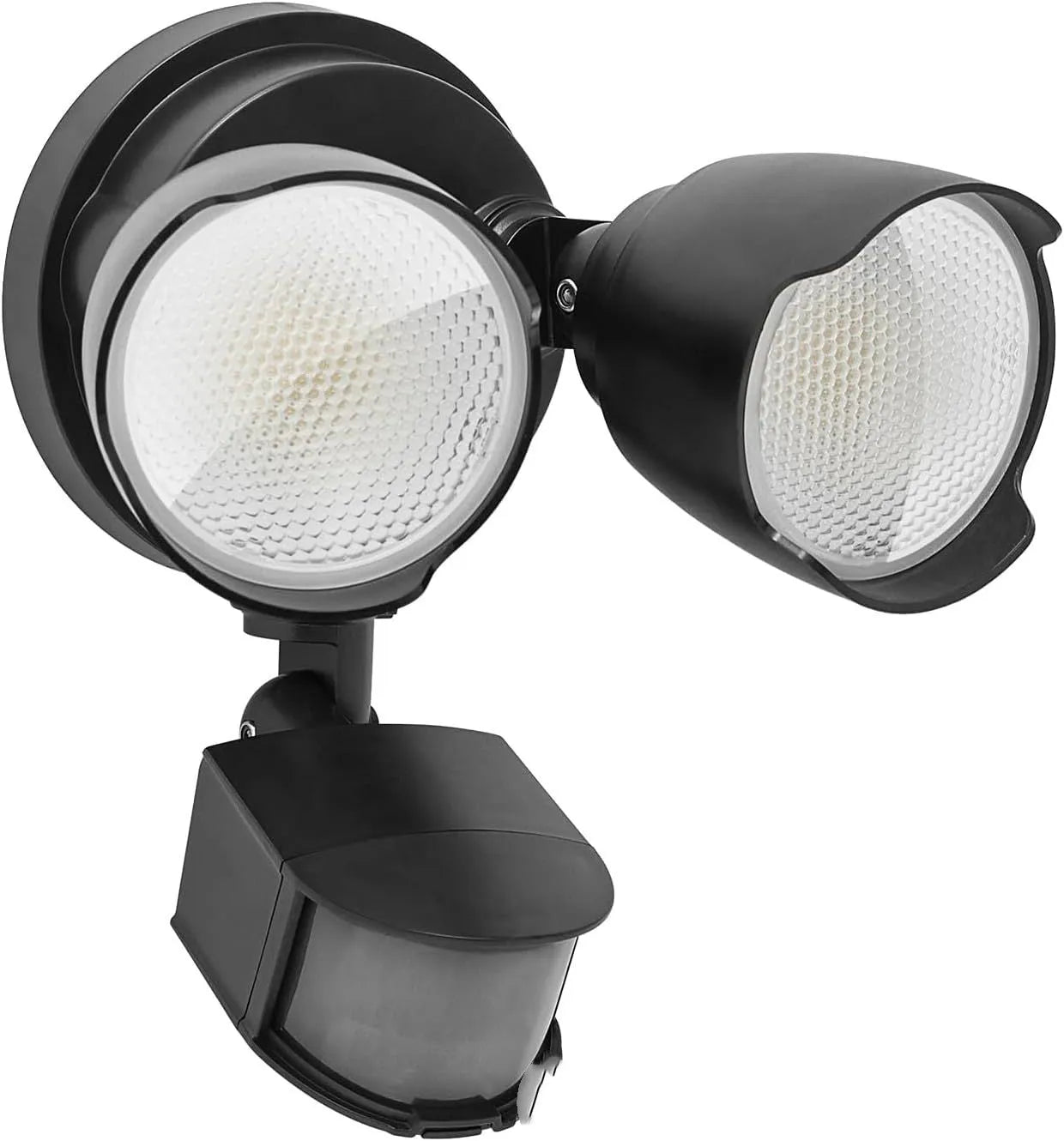 White LED human body induction security flood light with infrared sensor for outdoor courtyard and garage lighting