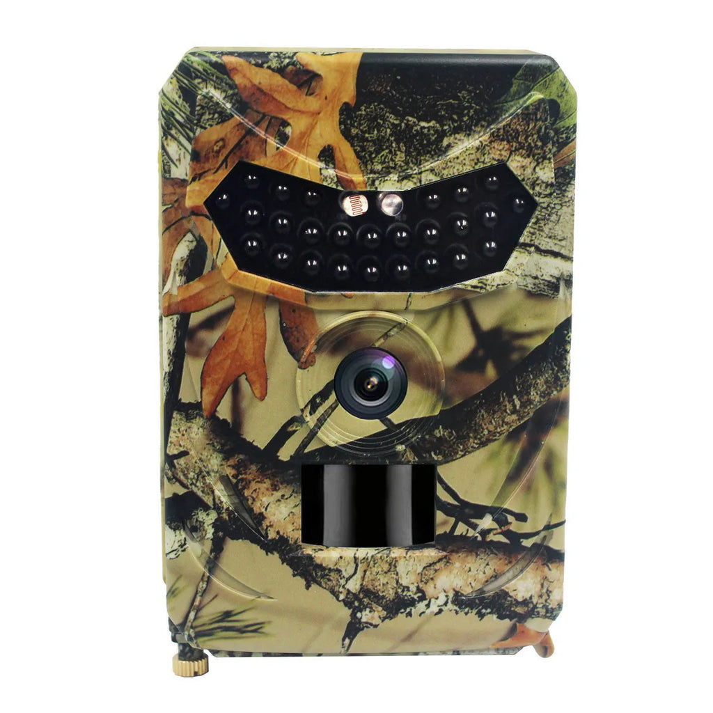 16MP hunting game camera with infrared night vision in yellow brown plastic housing