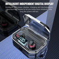 Black X10 Bluetooth wireless headset and charging case with 3000mAh battery capacity.