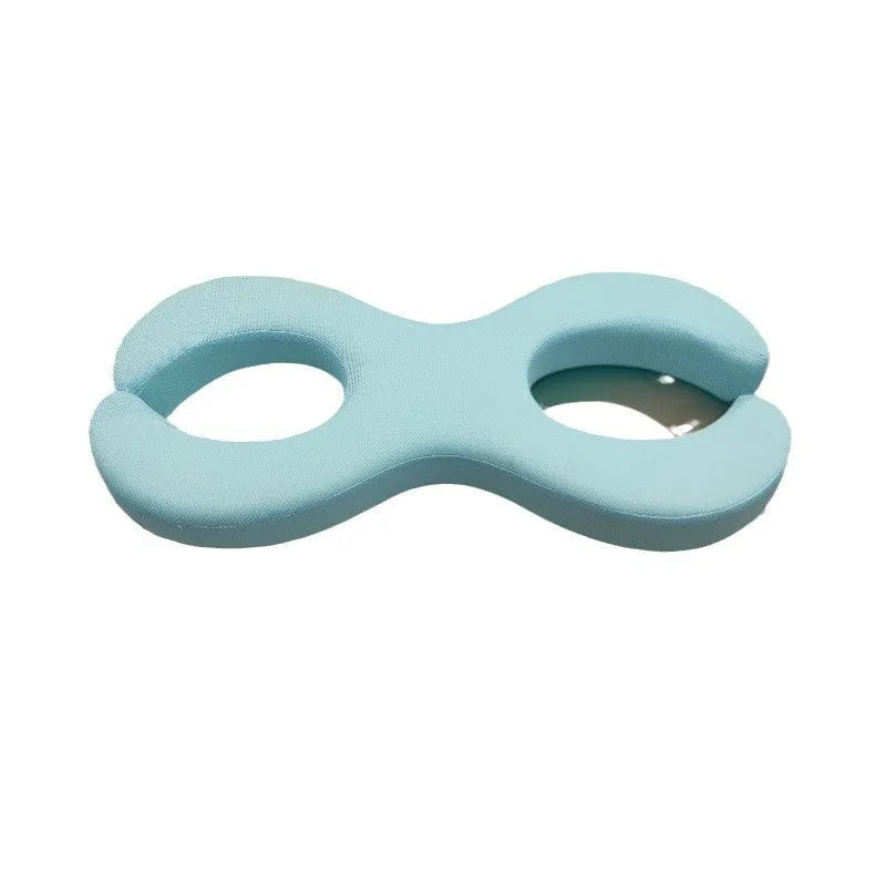 Cool blue memory foam cylindrical cervical pillow for neck support, shown in 6cm and 9cm thickness options.