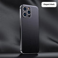 Genuine leather iPhone case with Napa texture, anti-fall and anti-fingerprint, in black, light blue, dark green, light purple and orange.