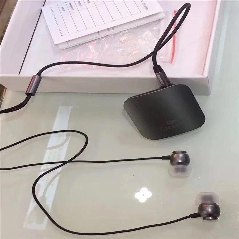 Bluetooth lavalier headphones with voice control in black, grey, red and second generation colour options