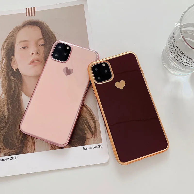 Solid colour TPU back cover phone case for iPhone models on a plain background
