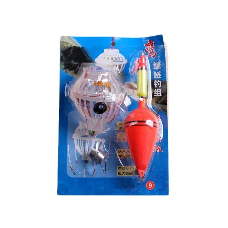 Silver carp bighead fishing set with exlosive hook double buckle and float combination suit