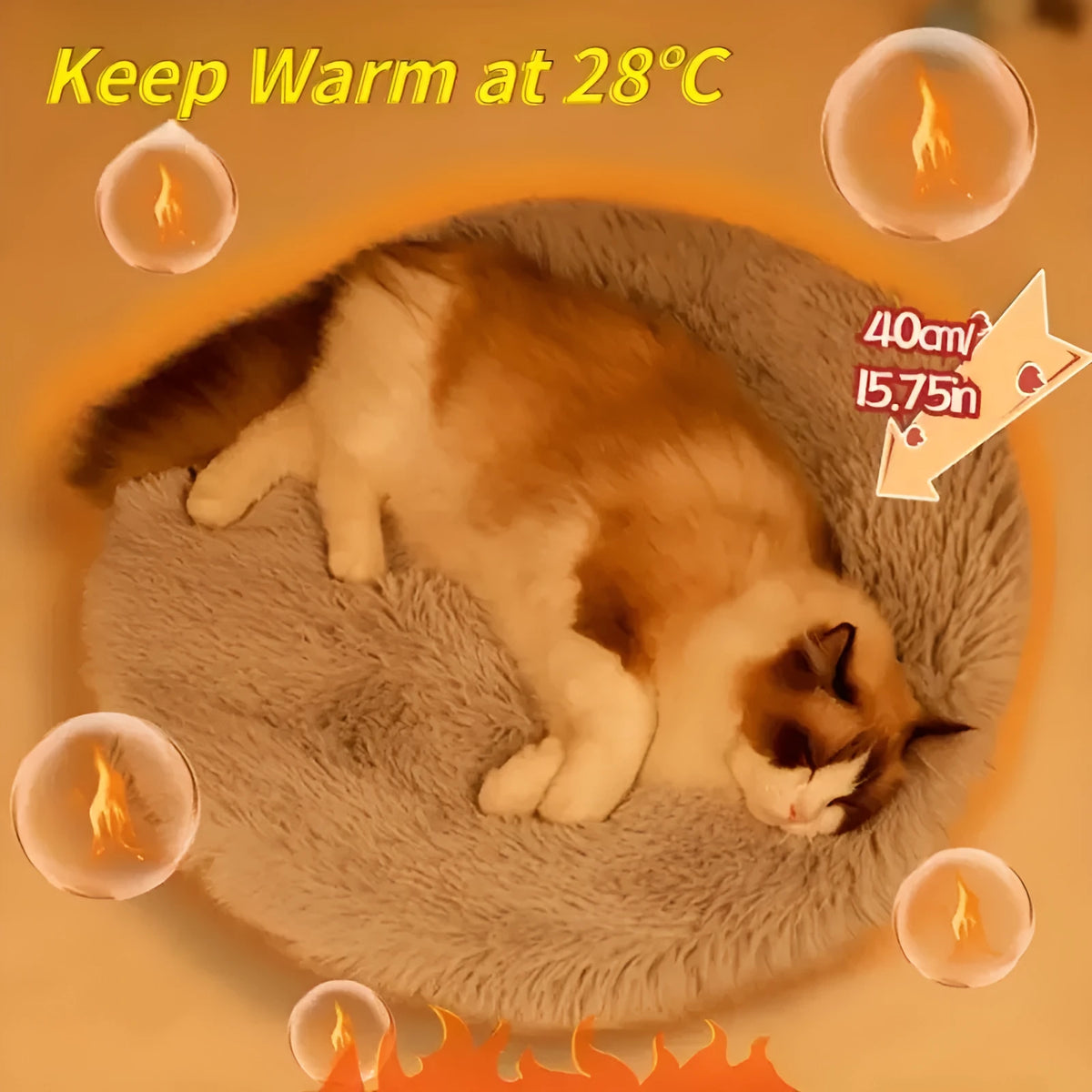 40cm three-speed constant temperature cat electric blanket in cloth, available in seven colours for pet beds and cages