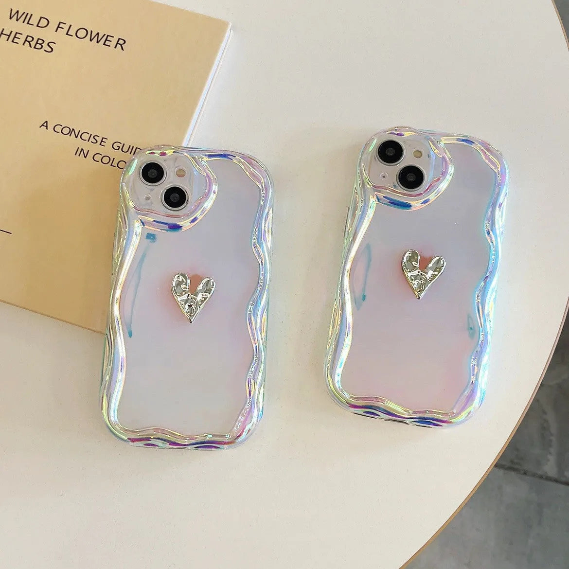 Laser gradient iPhone case in Laser Love colour with TPU drop-resistant cover