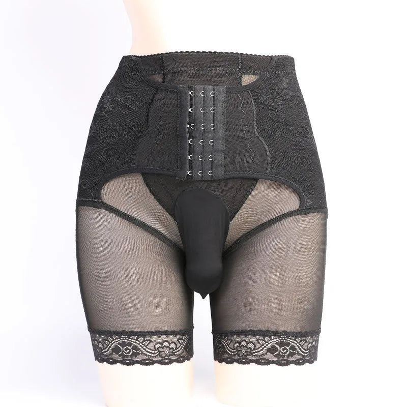 Men's personalised nylon mesh shorts in black and skin colour, showing plain weave fabric and custom print area.