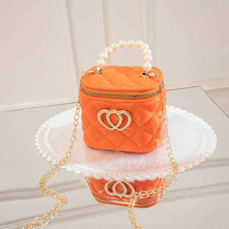PVC bucket gel bag with heart pattern in seven colour options