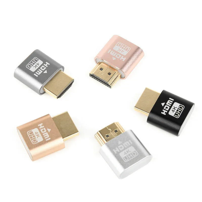 26.5mm graphics card HDMI virtual display adapter in metallic finish for GPU idle protection