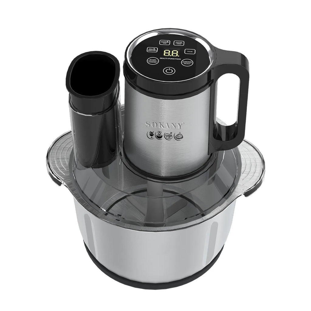 Stainless steel meat grinder food processor with 5L capacity for baby food and sausage preparation