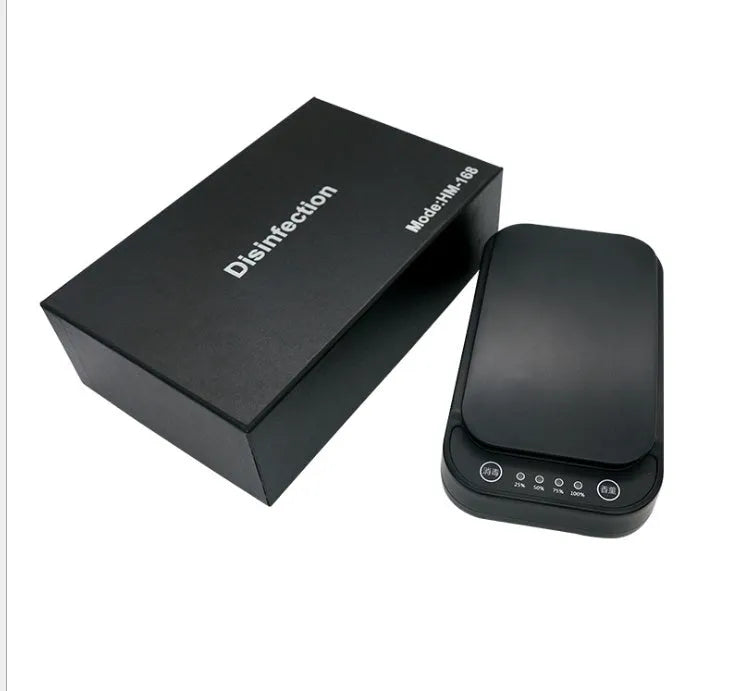 Blue and white ultraviolet disinfection box for mobile phones with 253.7nm UV wavelength