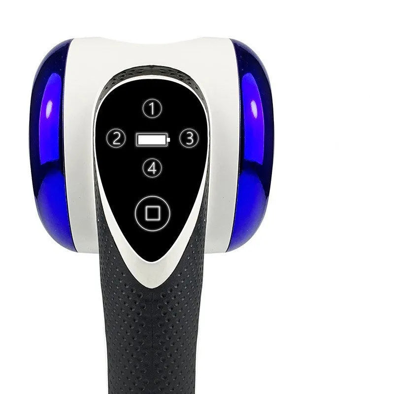 White full body vibration massager with 6 massage heads and touch screen control