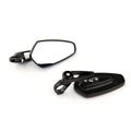 Motorcycle modified aluminum alloy rearview mirror, CNC machined 6061, black finish, 8 cm diameter, adjustable angle