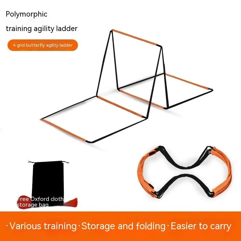 Butterfly ladder children's physical fitness equipment with jump grid in multiple length options