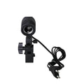 Black photographic single lamp holder with reinforced nylon connector and power cords.