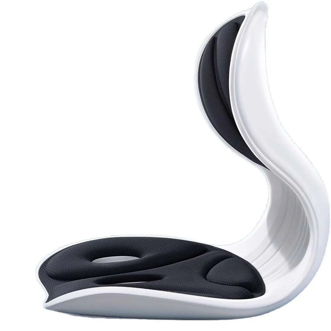 Japanese style grey and black lumbar support seat cushions for back pain relief.