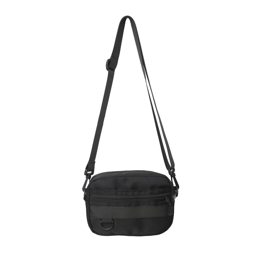 Men's nylon messenger bag in street style with crossbody design and sewing thread detailing